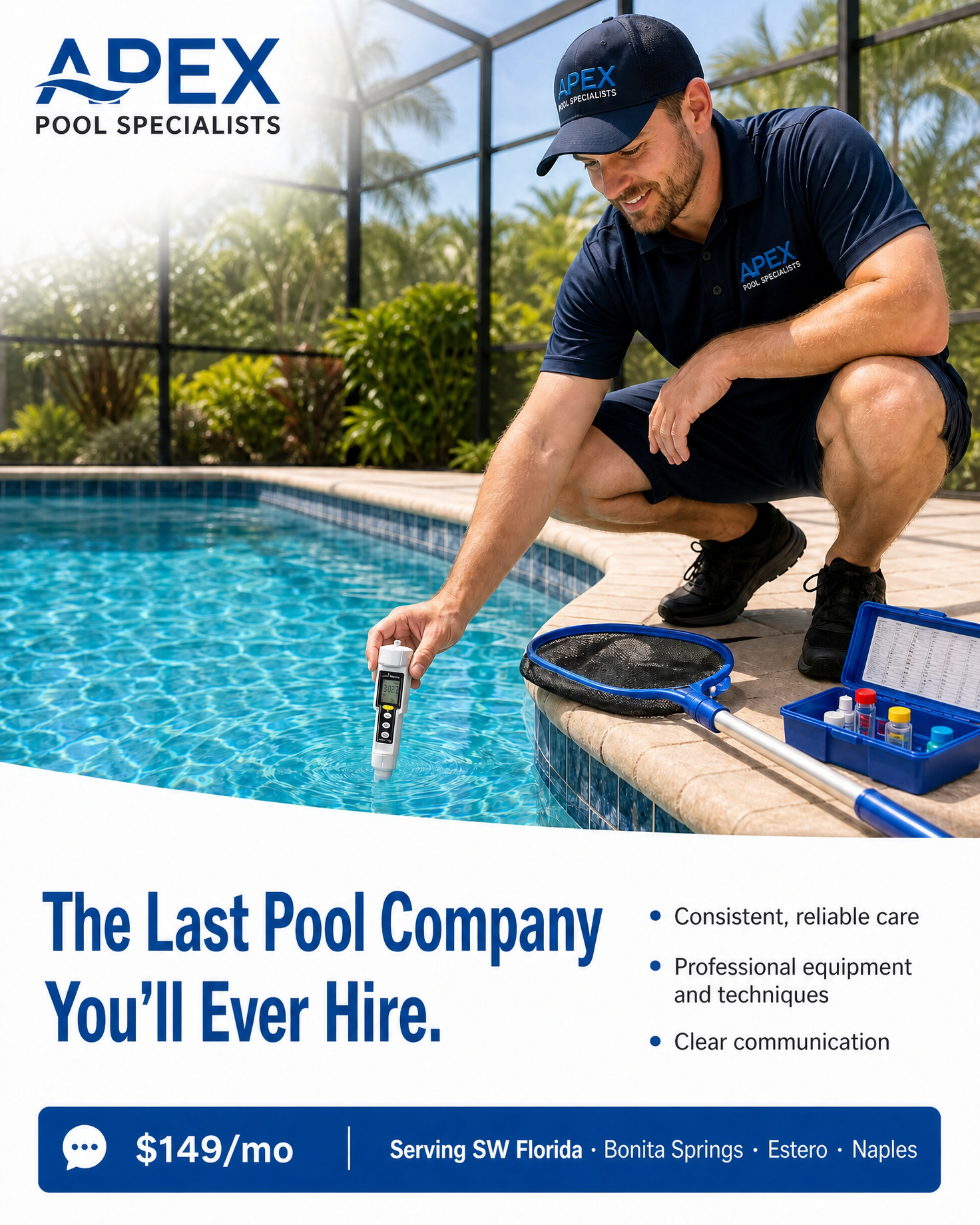 Apex Pool Specialists — "The Last Pool Company You’ll Ever Hire" ad